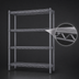 Thumbnail image #3 for Eagle Valu-Master 4-Tier Starter Wire Shelving Unit, 60-Inch W x 18-Inch D x 74-Inch H, Pewter Gray Epoxy