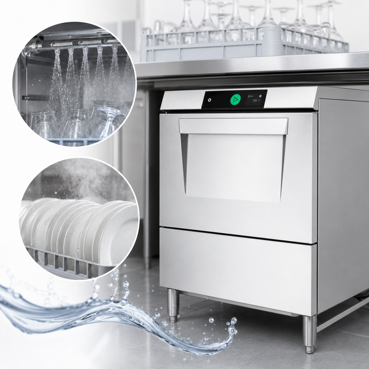 Product image #3 for Hobart LXGNR-1 Advansys Energy Recovery High-Temp Undercounter Glasswasher/Dishwasher with 14-Inch Leg Stand