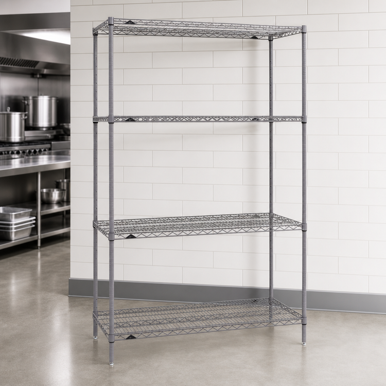 Product image #3 for Metro Super Erecta Starter Wire Shelving Unit, 42W x 18D x 74H, 4 Shelves, Metroseal Gray