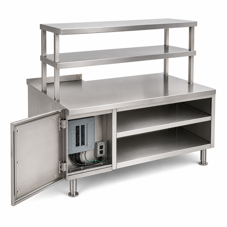 Product image #3 for Randell Modular Chef Service Counter Right Section with Breaker Panel, 76.5 Inch, Stainless Steel