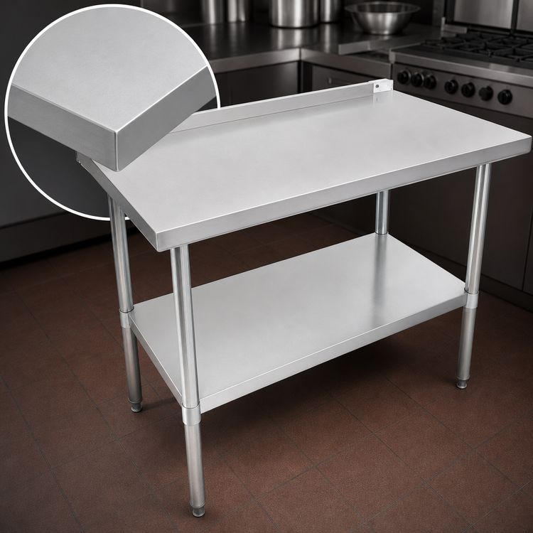 Product image #3 for John Boos Stallion 30-Inch x 18-Inch Stainless Steel Budget Work Table with 1-1/2-Inch Backsplash and Adjustable Undershelf