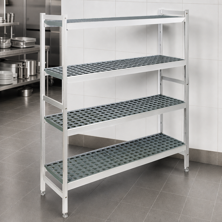 Product image #3 for Fermostock 4-Tier Stationary Starter Shelving Unit with Removable Polymer Inserts, 59W x 22D x 66H