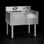 Thumbnail image #3 for Eagle Group 1800 Series BM3-18L-7 Underbar Ice Bin/Cocktail Station with 7-Circuit Cold Plate, Blender Recess, Right-Side Ice Bin, 36"W x 20"D