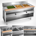 Thumbnail image #3 for La Rosa Electric Water Bath Hot Food Table, 48 x 32 Inch, Three 12 x 20 Openings, Open Cabinet Base
