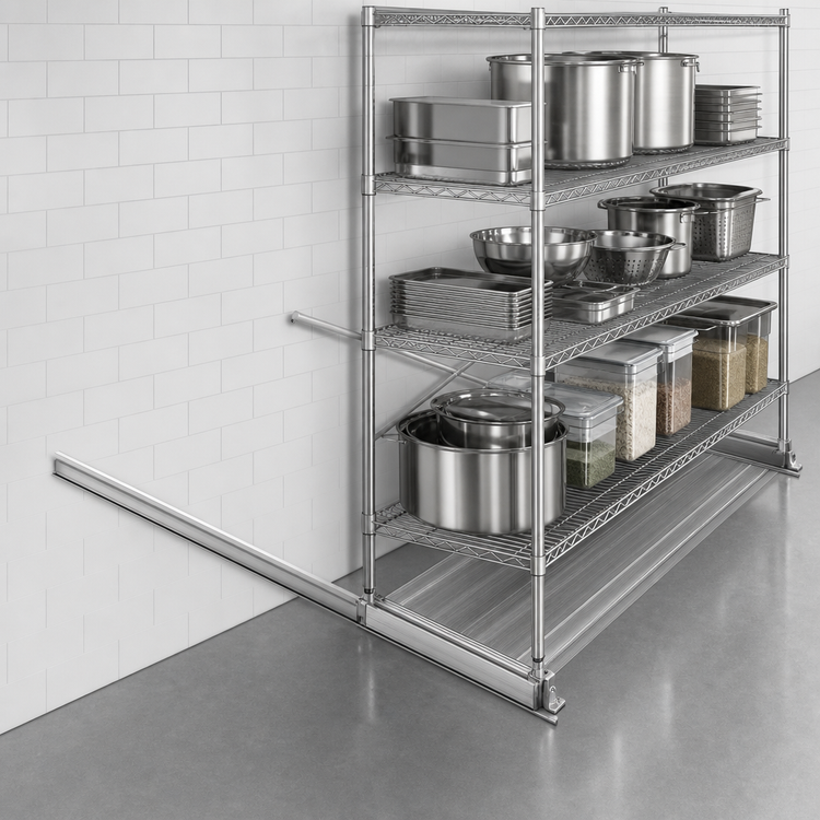 Product image #3 for Floor-Trak Single-Deep 7 Ft Floor Track Kit for Wire Shelving