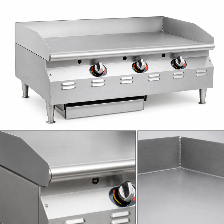 Product image #3 for RedHots Chef's Line Extra-Deep 48-Inch Countertop LP Gas Griddle with Manual Controls