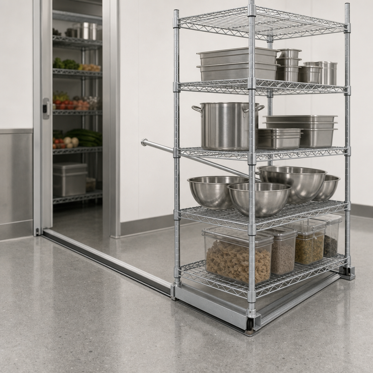 Product image #3 for Floor-Trak Single-Deep 23-Foot Floor Track Kit for Wire Shelving