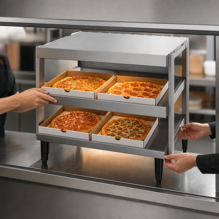 Product image #3 for Hatco Glo-Ray Countertop Pass-Thru Pizza Warmer with Double Slant Shelves, 36" x 18" Deep