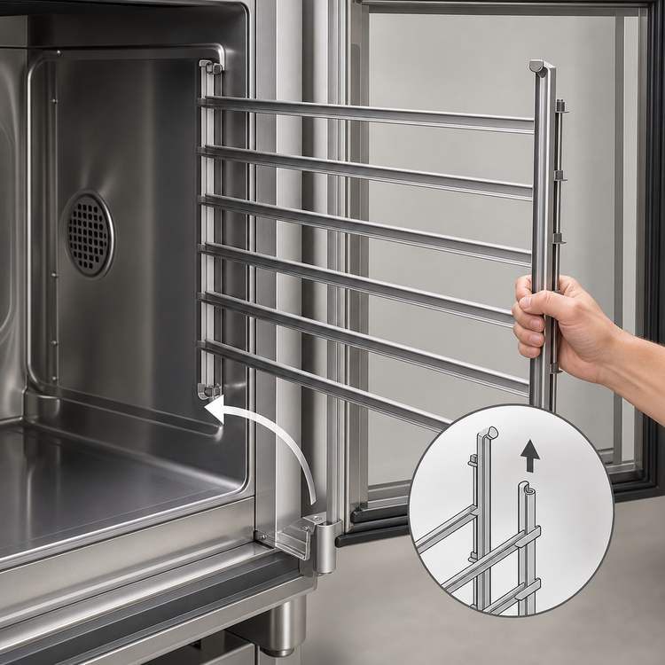 Product image #3 for RATIONAL Hinging Rack Rails for SCC 61/CMP 61 Series, 5-Rail
