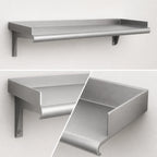 Thumbnail image #3 for Eagle Group Snap-n-Slide SWS1524-14/304-VMAR Wall-Mounted Shelf, 24W x 15D, V Marine Front Edge, 14/304 Stainless Steel