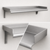 Thumbnail image #3 for Eagle Group Snap-n-Slide Wall-Mounted Shelf, 24W x 15D, V Marine Front Edge, 14/304 Stainless Steel