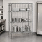 Thumbnail image #3 for Metro Super Erecta SEC66S Stationary Stainless Steel Wire Security Cage, 62-1/2"W x 33-1/2"D x 66-13/16"H, No Shelves