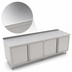 Thumbnail image #3 for John Boos 96-Inch x 24-Inch Stainless Steel Enclosed Work Table with Cabinet Base, Hinged Doors, and 1-1/2-Inch Rear Riser