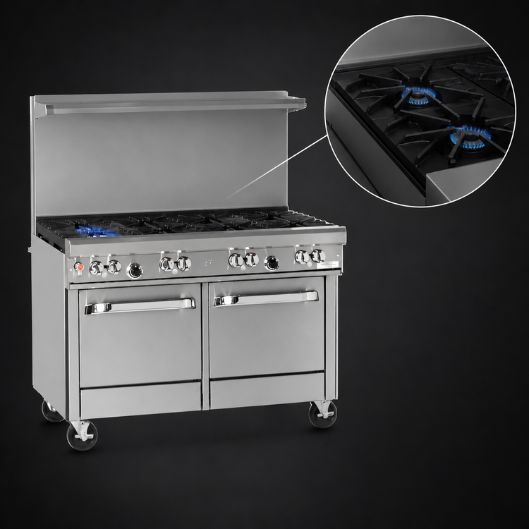 Product image #3 for Southbend Ultimate 48-Inch Gas Restaurant Range with 2 Star/Sauté Burners, 36-Inch Griddle, and 2 Space-Saver Ovens