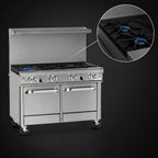 Thumbnail image #3 for Southbend (Middleby) Ultimate 4483EE-3T 48-Inch Gas Combination Range with 2 Open Burners, 36-Inch Thermostatic Griddle & 2 Space-Saver Ovens