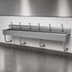 Thumbnail image #3 for Advance Tabco Multiwash 304 Stainless Steel Wall-Mounted 6-Station Hand Wash Sink with Electronic Faucets and Backsplash, 120 Inches Wide