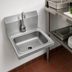 Thumbnail image #3 for BK Resources Wall-Mount Hand Sink with Sensor Faucet, 14 x 10 x 5-Inch Bowl, 304 Stainless Steel