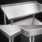 Thumbnail image #3 for John Boos Stallion ST6R1.5-2484SSK-X 84-Inch x 24-Inch 16-Gauge Stainless Steel Work Table with Rear Riser and Adjustable Undershelf