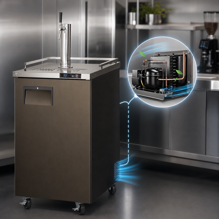 Product image #3 for Everest Refrigeration ECF1 Nitro Cold Brew Coffee Dispenser, 1-Section, 23-1/2 Inch Wide, 8 Cu. Ft., Rear-Mounted Self-Contained Refrigeration