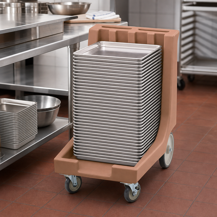 Product image #4 for Cambro Camdolly® Tray and Sheet Pan Dolly with Handle, 300 lb Capacity, Coffee Beige