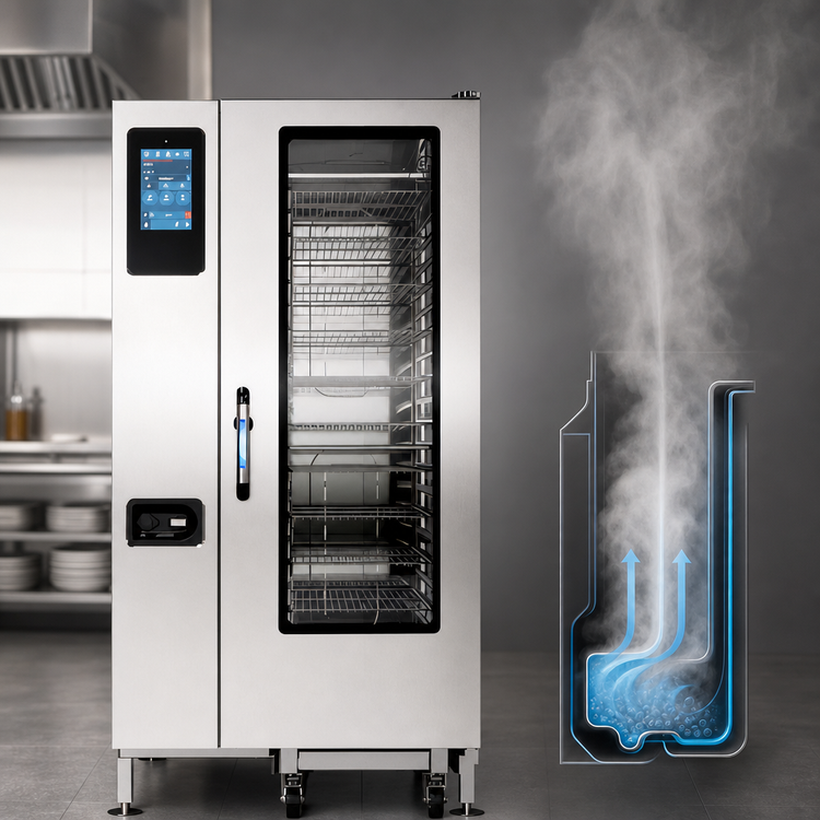 Product image #3 for Alto-Shaam Prodigi™ PRO 20-Pan Gas Boiler-Free Floor Model Combi Oven/Steamer with Roll-In Cart