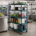 Thumbnail image #3 for QuadPlus 5-Tier Mobile Starter Wire Shelving Unit, 60-Inch W x 24-Inch D x 74-Inch H, Blue-Green Hybrid Epoxy Finish