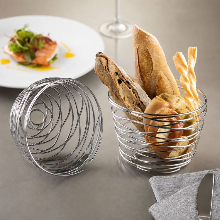 Product image #3 for American Metalcraft Birdnest 7-Inch Round Wire Serving Basket, Chrome Finish