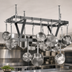 Thumbnail image #3 for Eagle Group CM132PR Ceiling-Mounted Triple-Bar Stainless Steel Pot Rack with 33 Double-Pronged Hooks