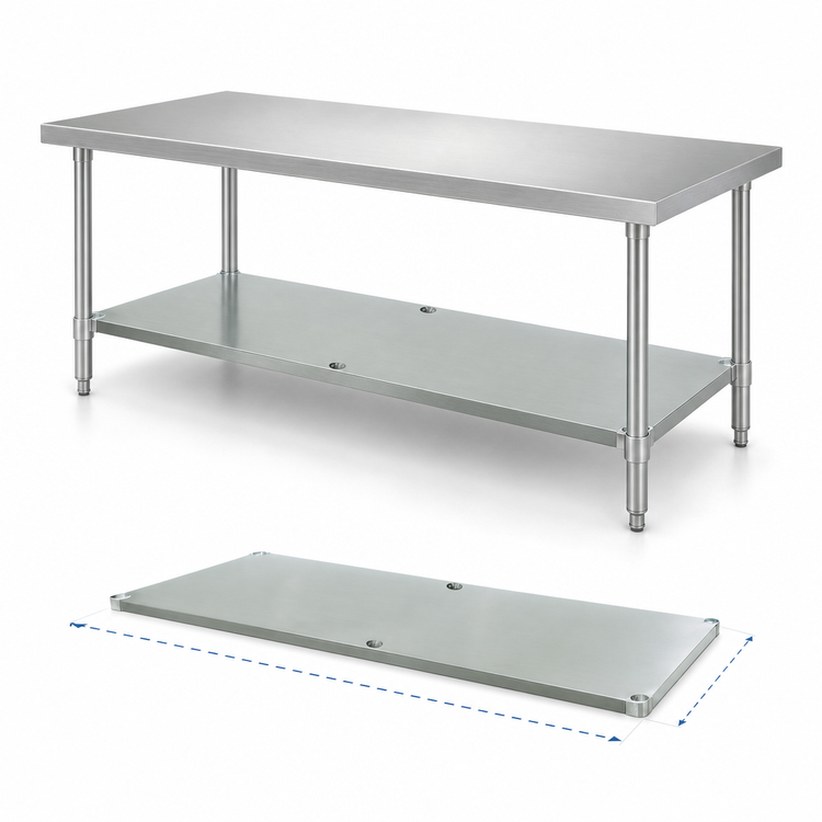Product image #3 for Advance Tabco Galvanized Undershelf for 96" x 36" Work Tables
