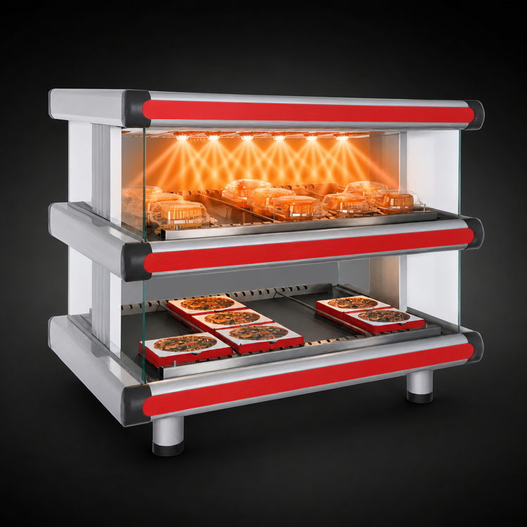 Product image #3 for Hatco Glo-Ray Designer Horizontal Countertop Hot Food Display Warmer, 2-Shelf