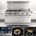 Thumbnail image #4 for Wolf Quick Ship WX Series 60-Inch Propane Gas Restaurant Range with 6 Open Burners, 24-Inch Griddle and 2 Standard Ovens