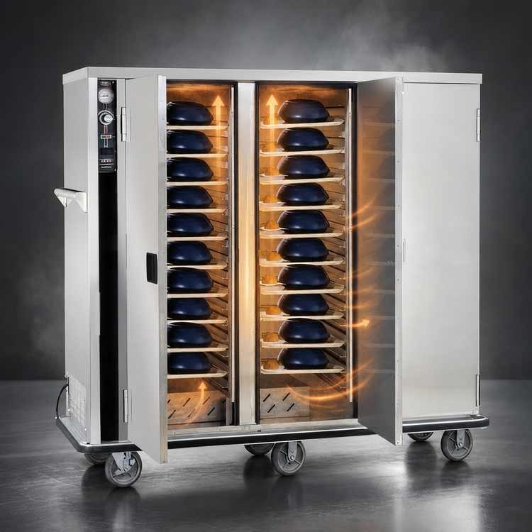 Product image #3 for Heated Insulated 3-Door Tray Delivery Cart with 45 Pair Fixed Slides