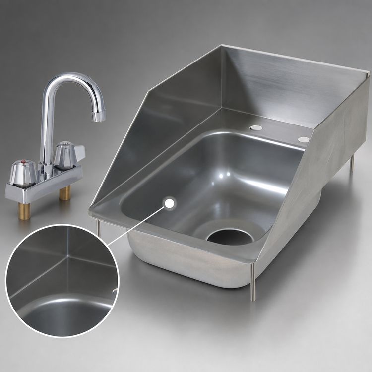 Product image #3 for John Boos Pro-Bowl Drop-In Hand Sink, 1-Compartment, 10 x 14 x 5 Bowl, Stainless Steel