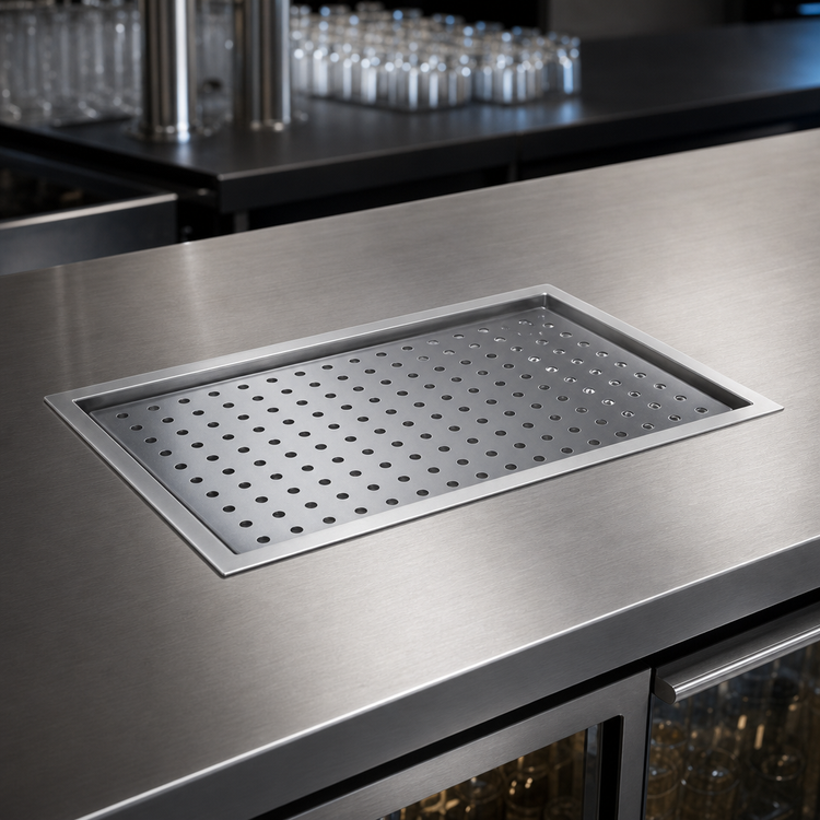 Product image #3 for Advance Tabco 18 x 36 Inch Drop-In Countertop Stainless Steel Drain Pan with Removable Drip Tray