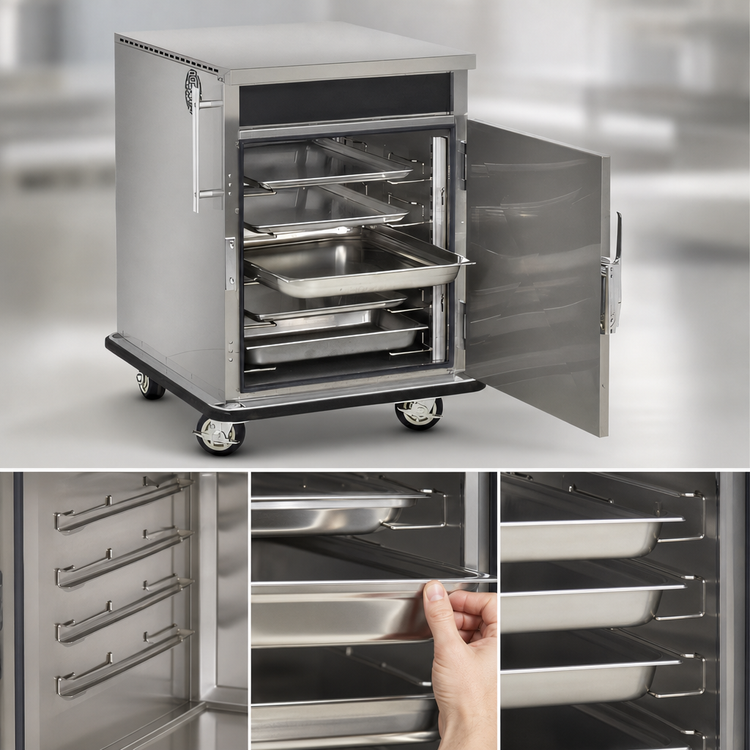 Product image #3 for Mobile Slim-Line Heated Holding Cabinet with 5 Pair Universal Tray Slides