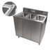 Thumbnail image #3 for BK Resources 3-Compartment Stainless Steel Sink Cabinet with Hinged Doors, 36 x 24 x 39-3/4 Inches