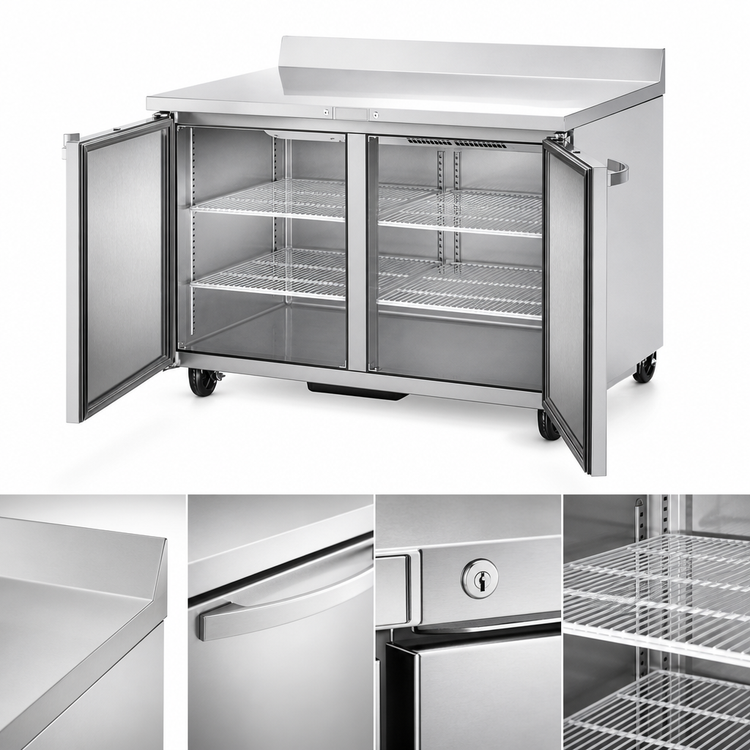 Product image #3 for True SPEC SERIES 48-Inch Two-Section Worktop Freezer, Rear-Mounted Self-Contained, -10°F