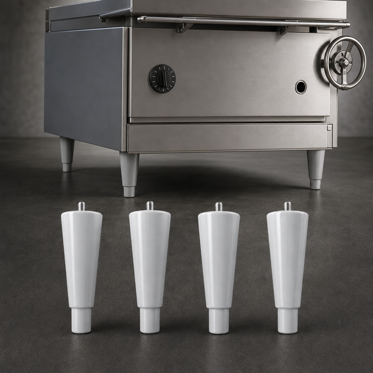 Product image #3 for Hoshizaki 4-Pack 6-Inch Painted Grey Leg Package for Braising Pans and Tilt Skillets