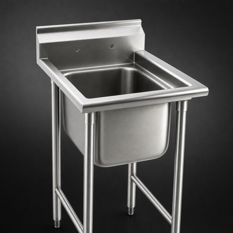 Product image #3 for Eagle Group 1-Compartment Commercial Sink with 18 x 24-Inch Bowl and 9-1/2-Inch Backsplash