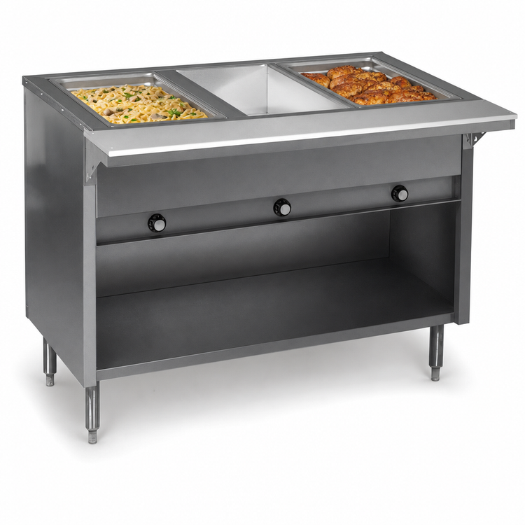 Product image #3 for Eagle Spec-Master Electric Hot Food Table with (2) 12" x 20" Wet/Dry Wells, Open Base, 33" W, 208V