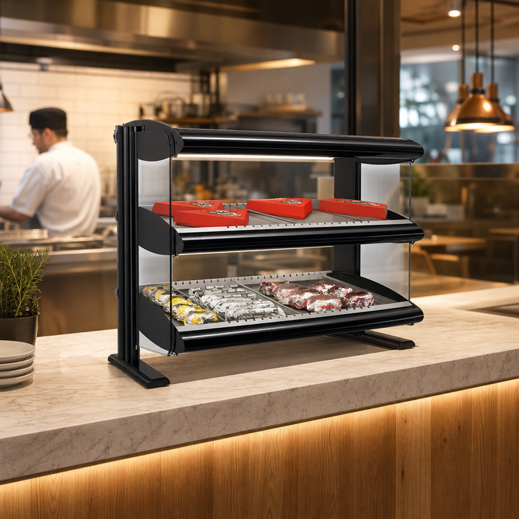 Product image #3 for Hatco Horizontal Heated Countertop Food Merchandiser with LED Lighting, Dual Shelf, 36-Inch Wide