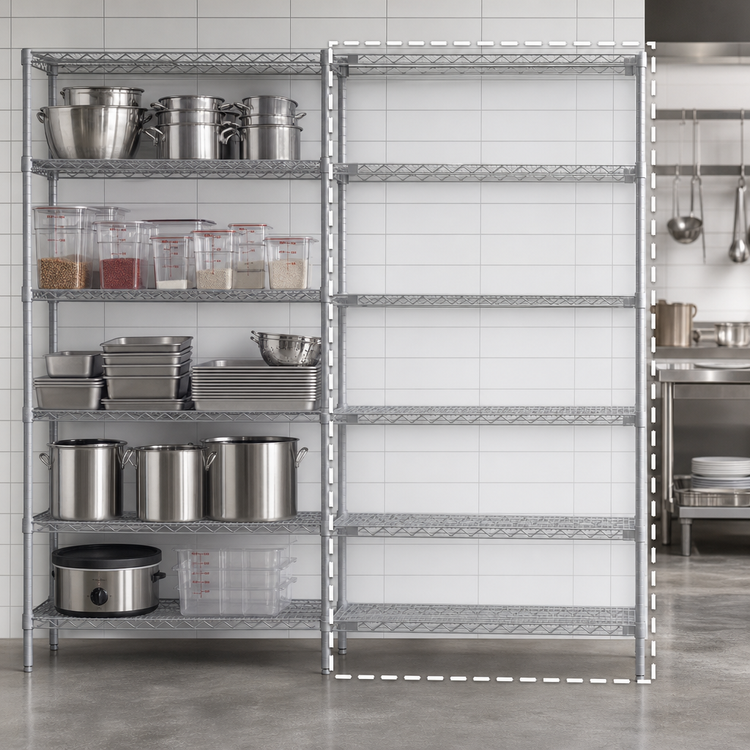 Product image #3 for EagleGard 5-Tier Add-On Wire Shelving Unit, 30 x 18 x 74 Inches, Hybrid Epoxy Finish