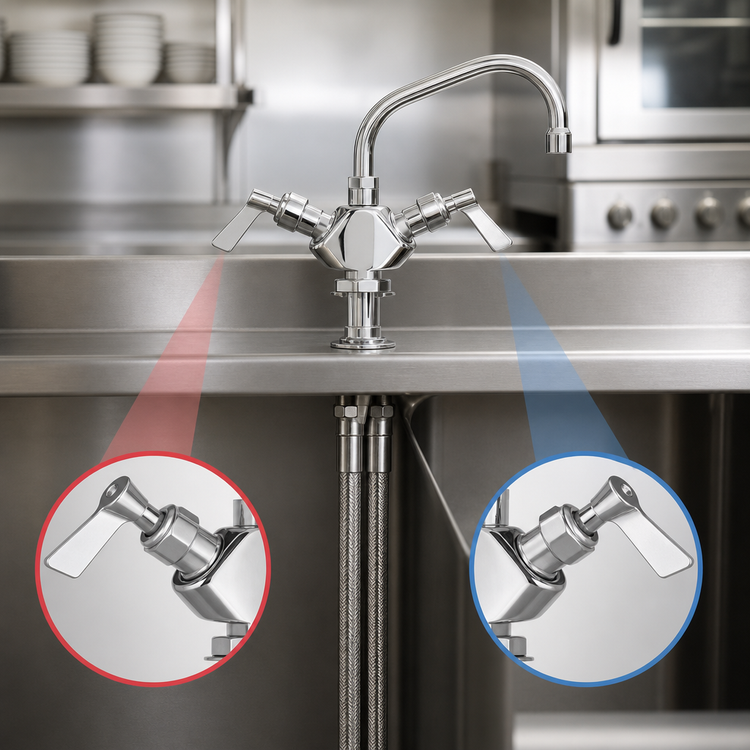 Product image #3 for Fisher Single-Hole Deck-Mount Dual Control Faucet with 6-Inch Swing Spout and Lever Handles