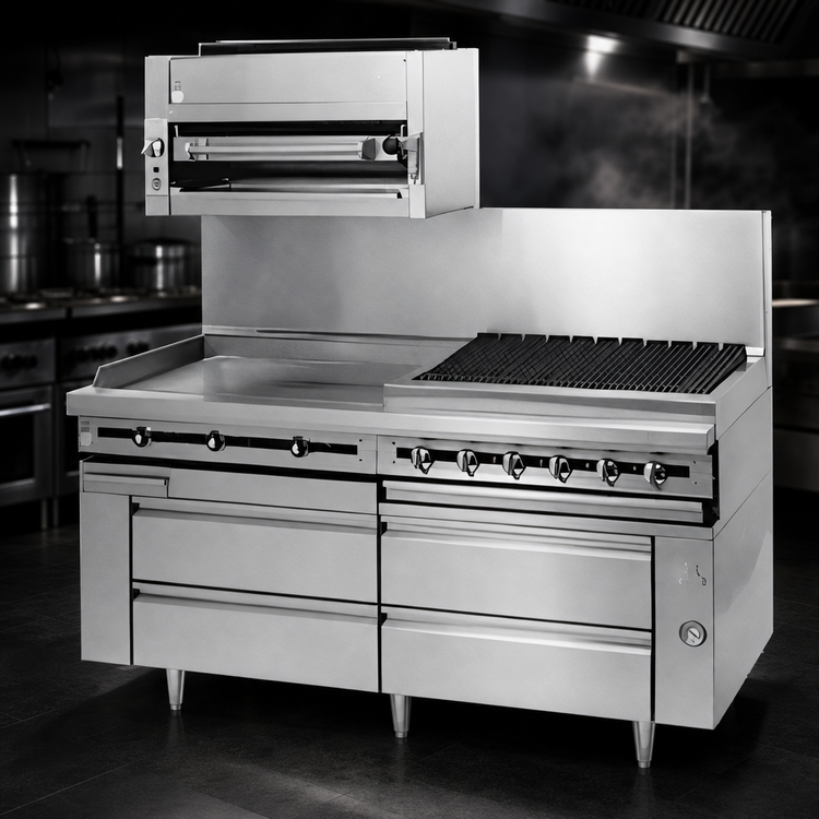 Product image #3 for Titan JMRH-48G 48 Inch Modular Heavy-Duty Gas Griddle Top Range with Manual Controls