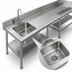 Thumbnail image #3 for Eagle Group 14 x 16 x 9-1/2-Inch Single Bowl Sink with Faucet and Basket Drain