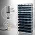Thumbnail image #3 for Quantum Conductive Stationary Bin Wire Shelving System with 12 Shelves and 44 Bins, 36 x 18 x 74 Inches