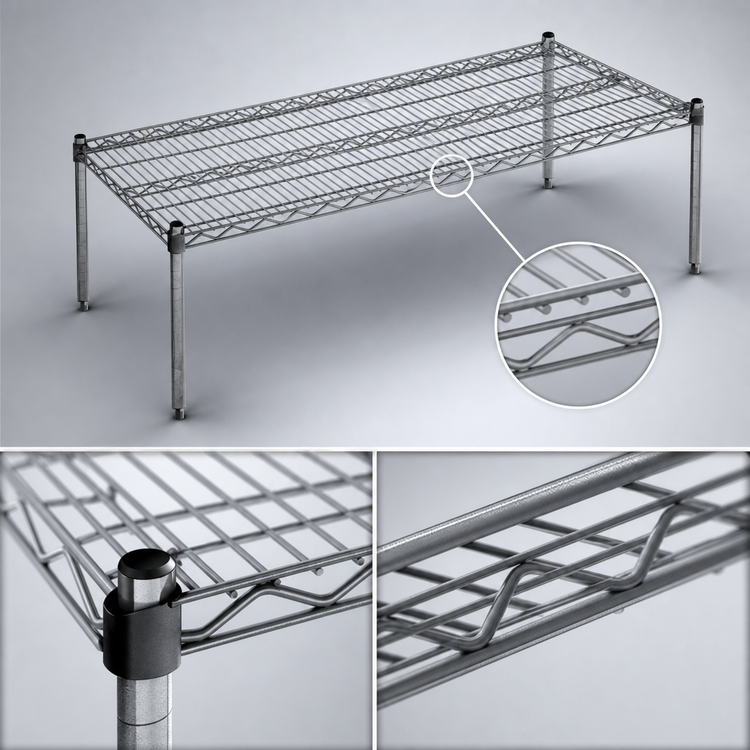 Product image #3 for Eagle Group EAGLEbrite Zinc Wire Platform Dunnage Rack, 30 x 18 x 14 Inches, 600 lb. Capacity