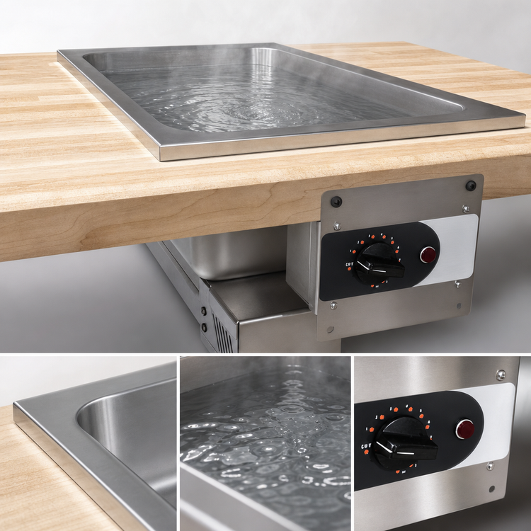 Product image #3 for Full-Size Stainless Steel Drop-In Electric Wet Hot Food Well Warmer with Remote Thermostatic Control