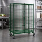 Thumbnail image #3 for Metro Super Erecta SEC53DK3 Mobile Wire Security Cage, Green Epoxy-Coated, No Shelves, 4 Casters, 40-3/4 x 27-1/4 x 68-1/2 Inches
