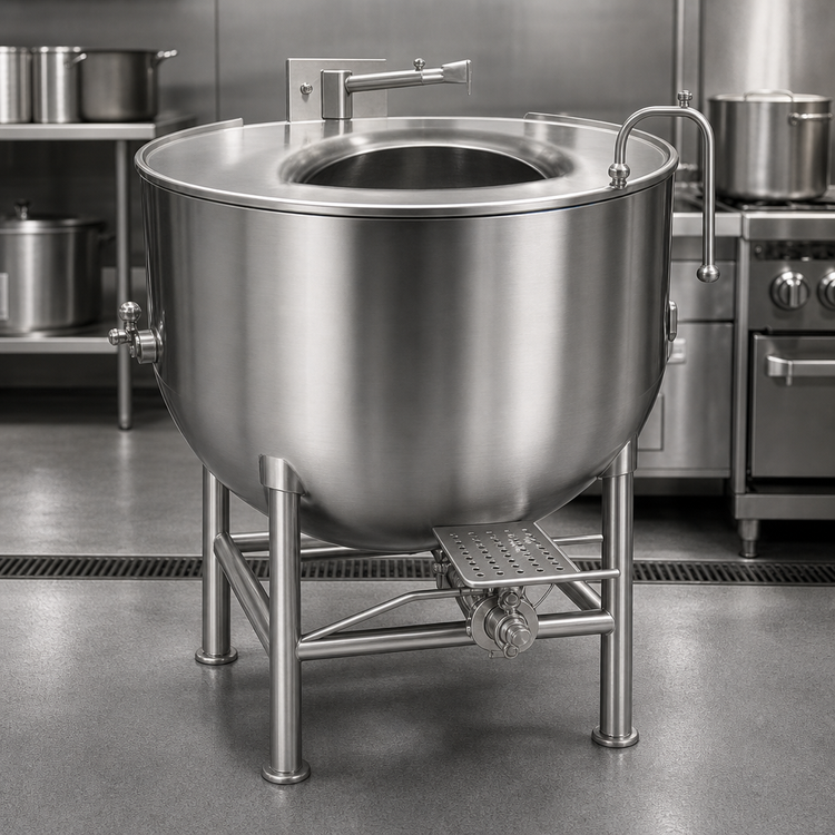 Product image #3 for Legion LT-150 150-Gallon Stationary Direct Steam Kettle with 2/3 Jacket